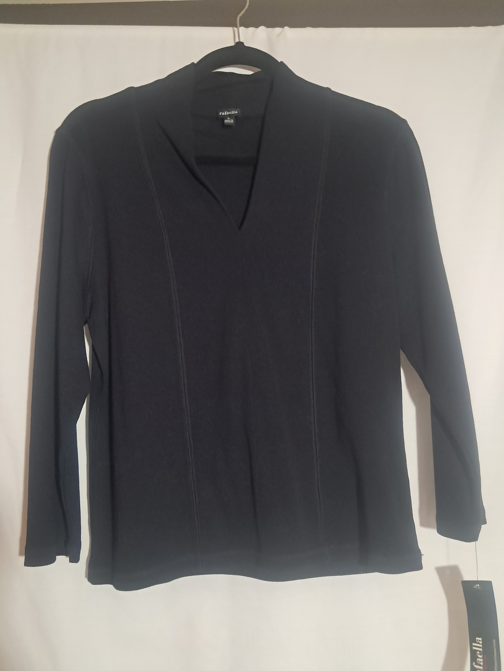 Rafaella Black V-Neck Long Sleeve Top